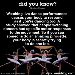 did-you-kno:  Watching live dance performances