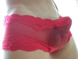 mypantybulgeproject: mypantybulgeproject:  Me in sexy sheer red panties  Reaching 2000 followers, feeling horny, reposting some of my old photos:) 