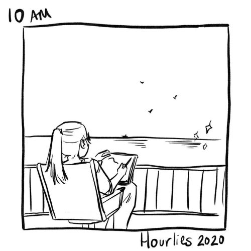 10 am Soaking in as much sea air as I can before we leave. #hourlies #hourlycomicday #hourlies2020 #