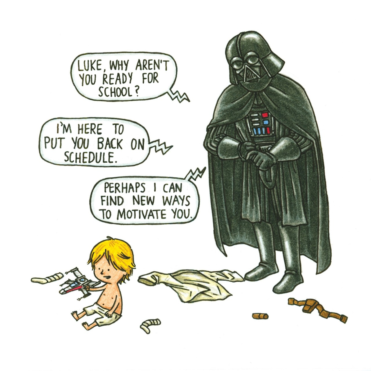 nodaybuttodaytodefygravity:  mistress-maya:  unamusedsloth:  Darth Vader and Son
