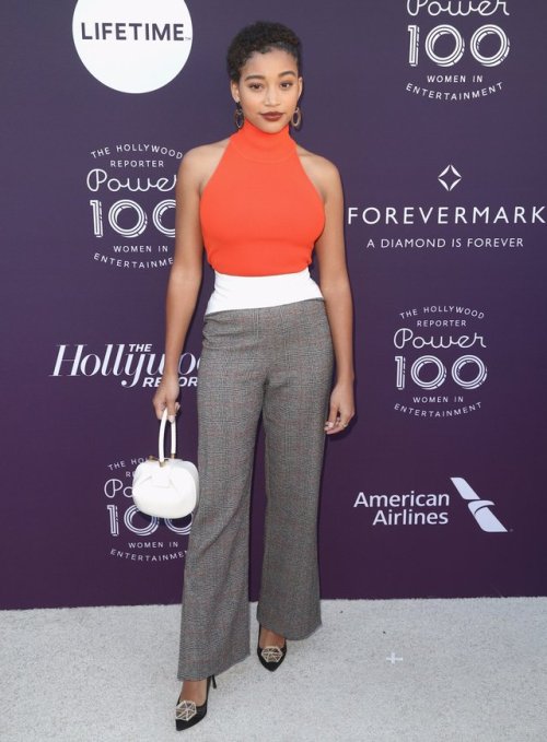 AMANDLA STENBERG wearing SOLACE LONDON Resort 2018 at The Hollywood Reporter’s 2017 Women in E
