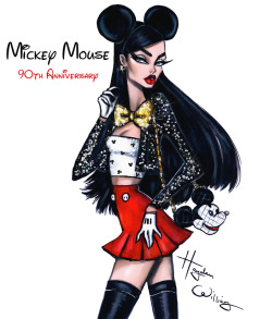 haydenwilliamsillustrations: Mickey Mouse 90th Anniversary by Hayden Williams 🖤❤️💛 https://www.instagram.com/p/BqczPRKHMCP/ 