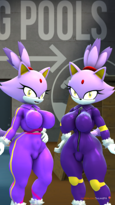 tahliansfm:  Following Nekovember and Hershey, I gave Blaze some love. Featuring 3 new costumes with flexes. And fixed ears… nobody told me that hers were still broken :(.Download it for free on Patreon