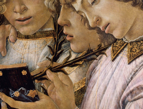 renaissance-art:  Botticelli c. 1477Mary with the Child and Singing Angels (detail) 