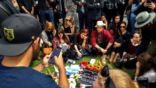 Fans at Chris Cornell’s grave.