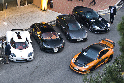 Koenigsegg CCX, Bugatti Veyron Sang Noir, Noble M600, McLaren Gemballa SLR Roadster and Gemballa Ava
