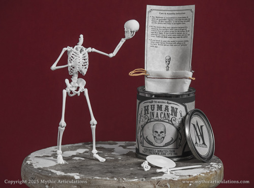 EN GARDE!In event of skeleton war: Open can.Human Skeleton in a Can Now available in our Etsy shop. 