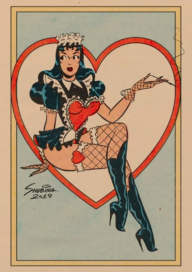snootyfoxfashion:  Valentine’s Pinup Art Prints by SvetaShubinaGallery  x / x