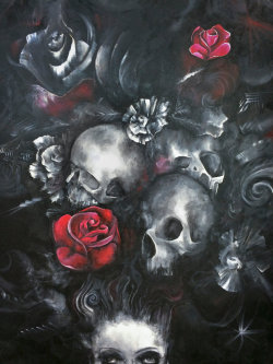 pixelated-nightmares:  Skulls and Roses (including close-ups) by AmethReverie