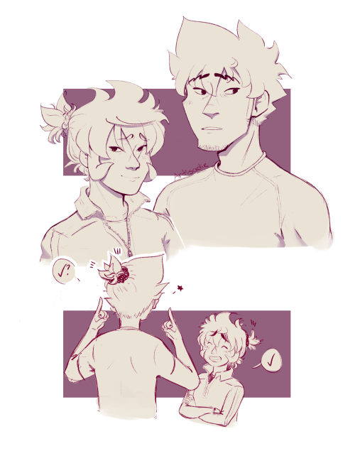 Doodles from a fluffy fic that Maybe I’ll finish one day lolRyo and Hikaru can father-daughter