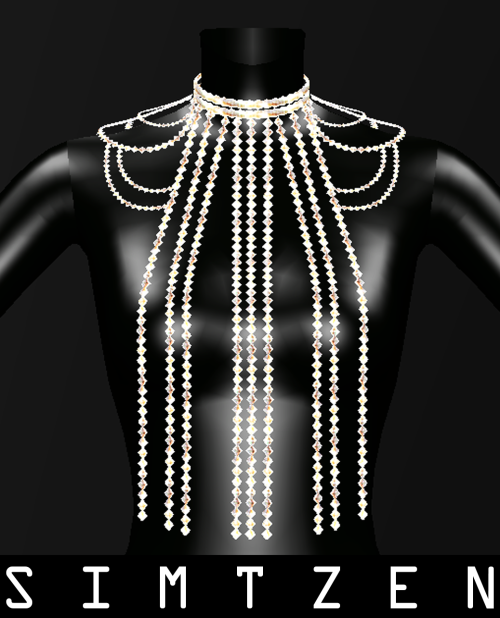 CC : Rhinestones Body Chain Accessory 02- New mesh- 20 Swatches- All LODs available- Teen to Elders-