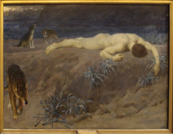 antinoo5:  ganymedesrocks:  oneiroi-refs:  k250966: Briton Riviere   Briton Rivière (England,1840 - 1920), Dead Hector, 1892, oil on canvas,   Manchester Art Gallery, UK     Hector, realizing he had mistaken Patroclus for Achilles, knows what is coming.