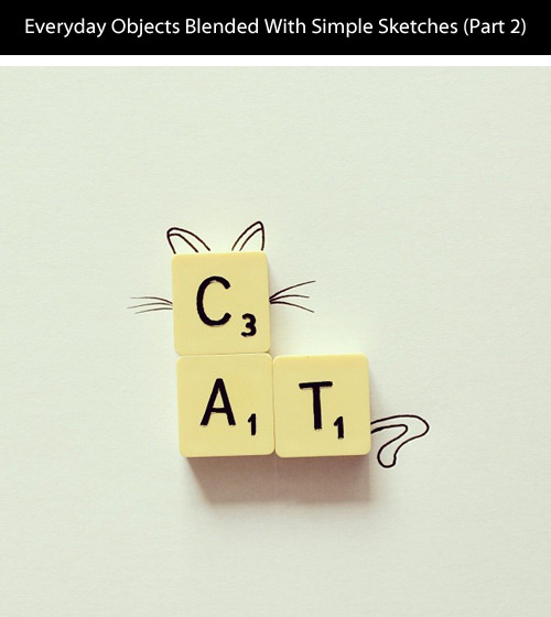 tastefullyoffensive:  Everyday Objects Blended With Simple Sketches (Part 2) by Javier