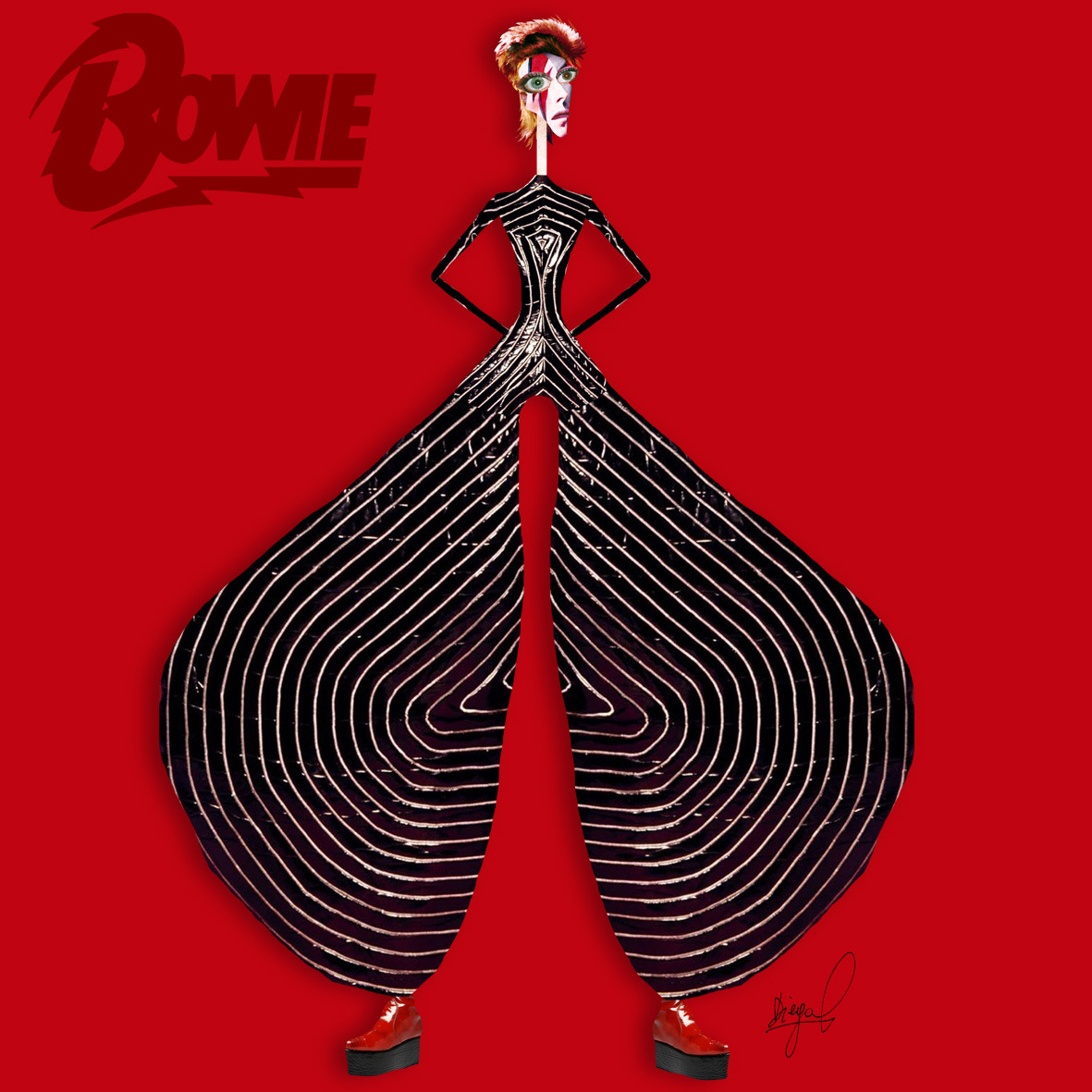 B O W I E ( @DavidBowieReal ) Collage illustration