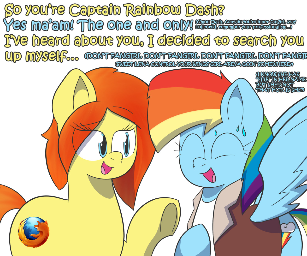 ask-firefox:  ask-captain-rainbow-dash:  ((Haven’t done one of these in a while.