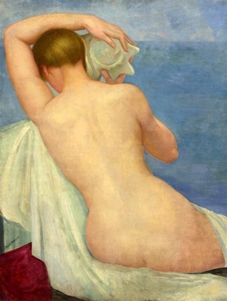 Ángel Zárraga (Mexican, 1886 – 1946) Desnudo de espalda con caracol, 1925