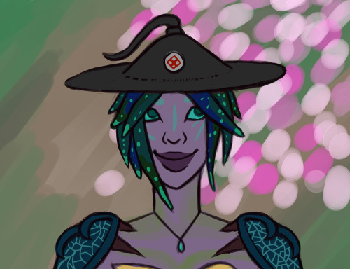 I couldn’t resist. Quickly drew my Pact Commander Mila “commandeering” Detective Rama’s hat.Blame my