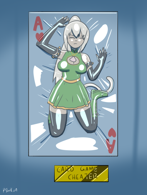 Keliame was caught cheating in a casino, and was sealed in a vacbed of her favorite card - the Ace o