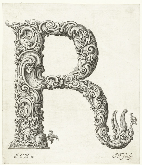 Jan Christian Bierpfaff, Alphabet of organic type from Libellus Novus Elementorum Latinorum, mid 17t