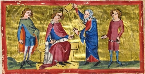 Illuminated manuscript the Weltchronik, Manuscript BLB Donaueschingen 79, from Southwestern, Germany