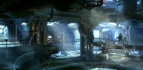 sparth:  Halo 5 concepts for the underwater arena map.