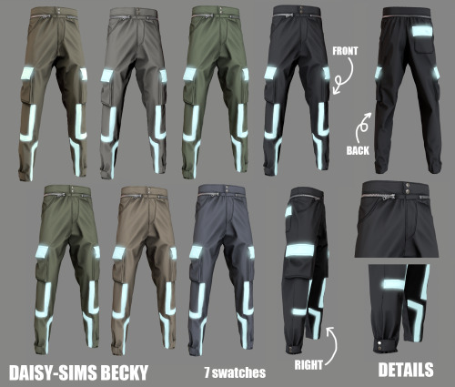 Becky TS4 pants m BK01-HQCreator: BeckySims4模拟人生4Bottom裤子7 colors compatible 7色改色LOD0 2803 triangle 