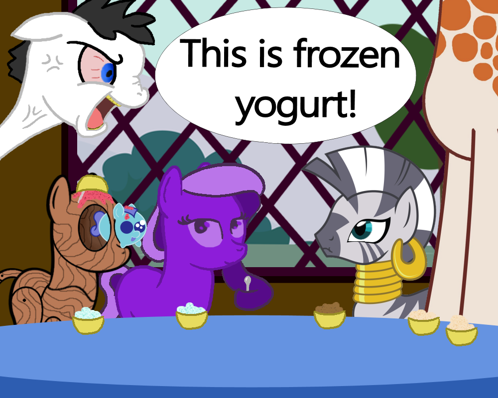 timberthewoodpony: Timber: I like frozen yogurt. Piston: You would, its an abomination