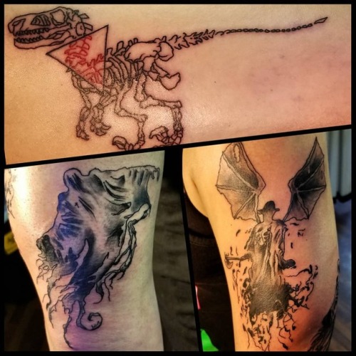 So excited to finally start my #Death #Sleeve! #Velociraptor #Dementor #JeepersCreepers # JurassicPa