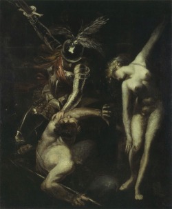 abystle:    Britomart freeing Amoret from the Spell of Busirane, Henry Fuseli,1824.  