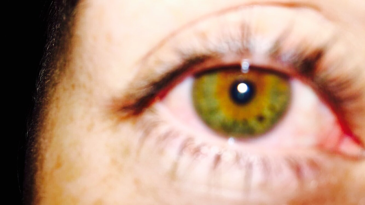Lies within red eyes.