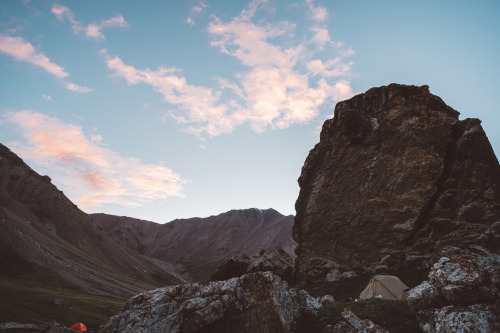 On my way to the single pass of this hike to Khan Tengri, There was a lot of grass and of course, a 