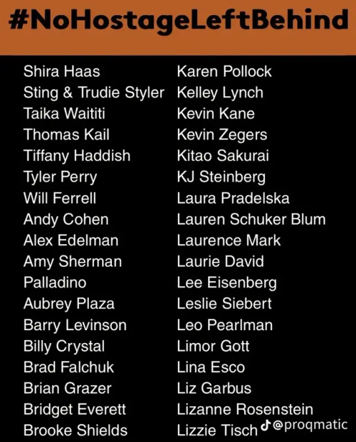 Sorry It's Out Of Order But Here's The List Of Celebrities Who Are Pro-genocide. There's One More Picture,