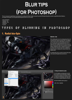 autlawaltua:  And the addition to my guide with tips on how to add various effects I personally love to add to my own drawings (; This one is about various blur filters you can apply in the program Photoshop! These are not all the filters Photoshop has