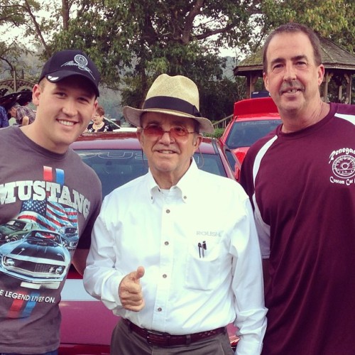 Our ROUSH Performance Manager, @cwatson998 and our 1st ROUSH customer stand with the man, the myth, the legend Jack Roush. / http://fordoh.co/1gP57LL