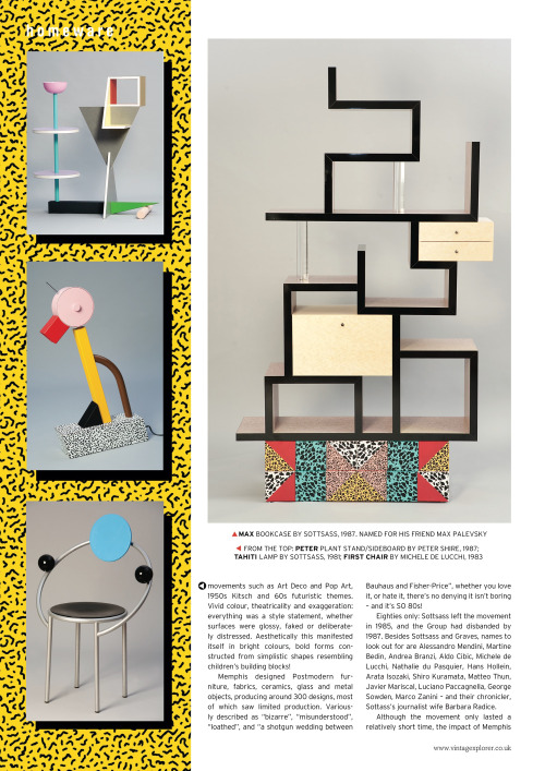 Vintagexplorer Magazine feature on Memphis-Milano design.