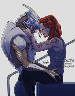 barbex:Commission - Garrus and FemShep by Afterlaughs 