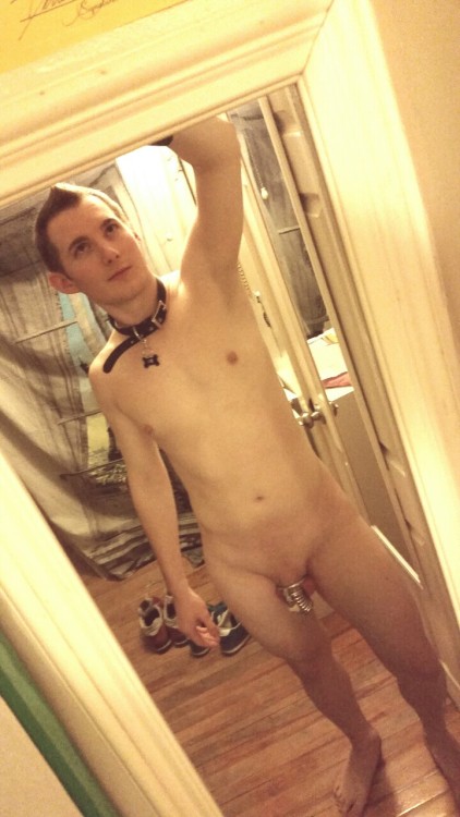 submits2bbc:Day 8 of being locked in stainless steel chastity by Sir Matt. Last night Sir punished me with enduring 12+ minutes of icy hot on my balls. Thank you, Sir.