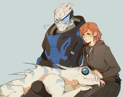 lyndraws: If it were up to Shep, she and Garrus would adopt every Varren in the galaxy