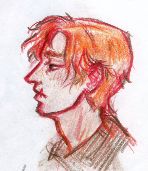 cornflakesdoesart:Not too messy color pencil warm ups of Hux and Kylo from @hollyhark‘s fic Ceasefir