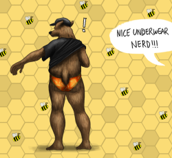 Hunnies UndiesCommission for Wedgy of FA of his OC wearing the most stylish undies I&rsquo;ve seen for this week. Honey dip print, and rocking it with that butt of his~Posted using PostyBirb
