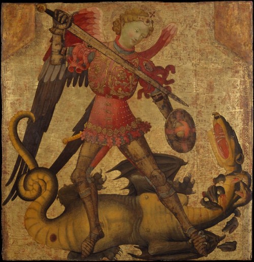 met-european-paintings: Saint Michael and the Dragon by Spanish Painter, European Paintings Rogers F