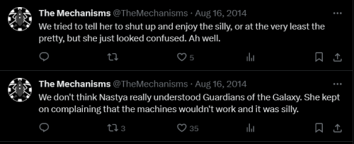 *bursts Forth From The Mechanisms Twitter Page With Screenshots Clenched Between My Teeth* A Humble Offering
