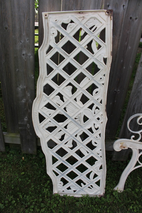Bench updatesanded down and removed most of the peeling rust paint