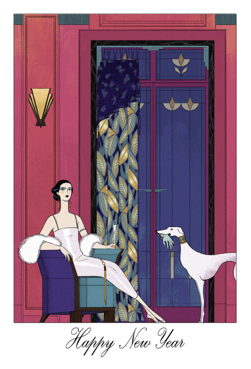 Wishing you a happy new year with this illustration inspired by the great work of Georges Barbier 