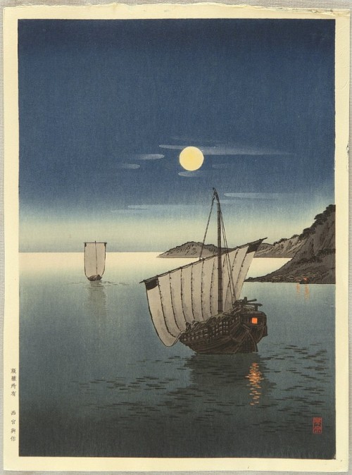 fujiwara57: 月光 gekkō : Clair de lune  Arai Yoshimune 新井芳宗 (1873-1945).