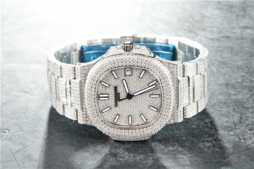 Patek Philippe Silver Diamond Watch