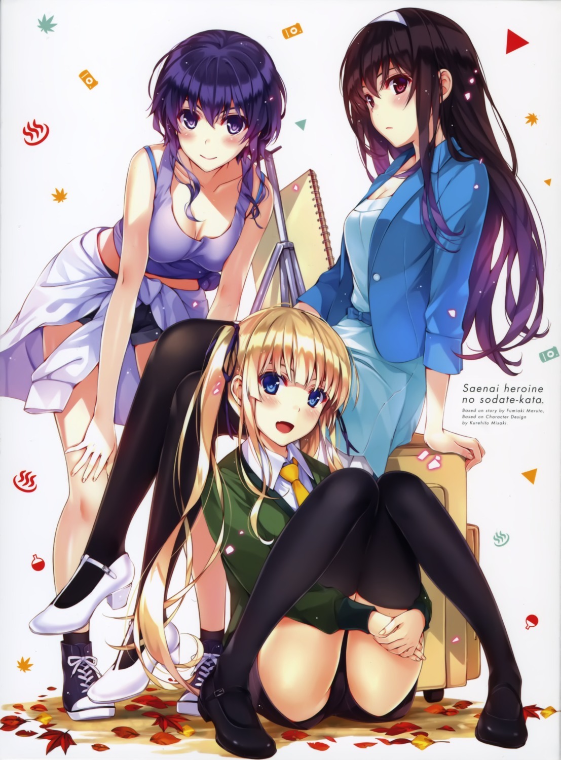business suit cleavage heels hyoudou michiru kasumigaoka utaha misaki kurehito pantyhose