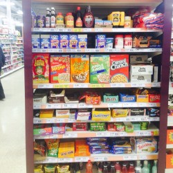 afangirlfromhell:halien-of-gallifrey:omgbuglen:The “American” section at a London supermarketwait is this a real thing do we really have our own exotic section in your grocery stores like Asian food or Mexican  Yup, we have them in Spain too. 