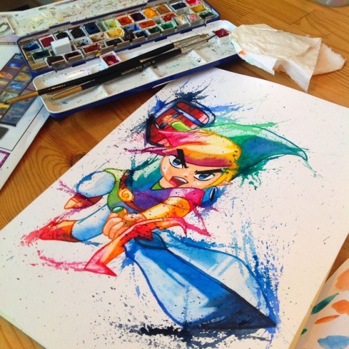 thegameisalife:Los héroes de Hyrule en acuarela.The Legend of Zelda on watercolor.By Lisa-Marie Melin