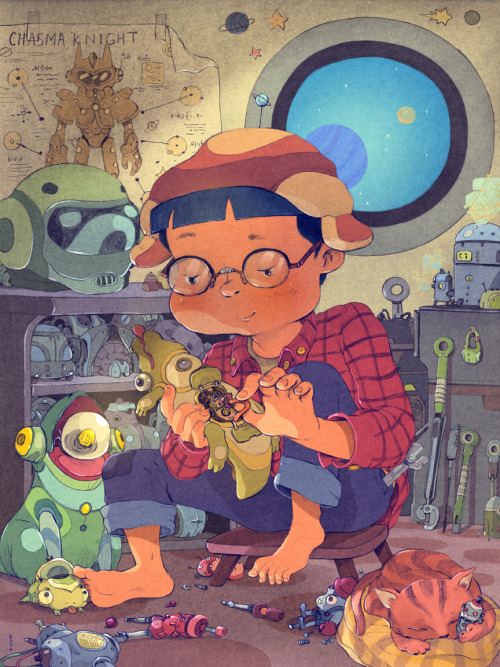 Finally posting my piece for Light Grey Art Lab’s Robo Show. Check out the show if you&rs